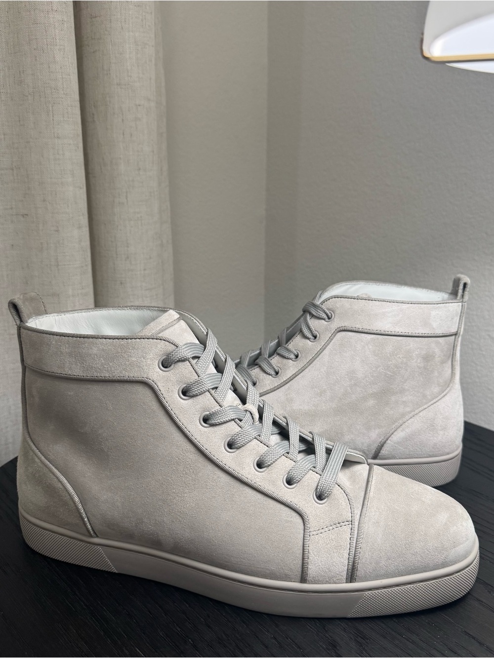 Christian Louboutin Louis Orlato High-Top Suede Gray 45